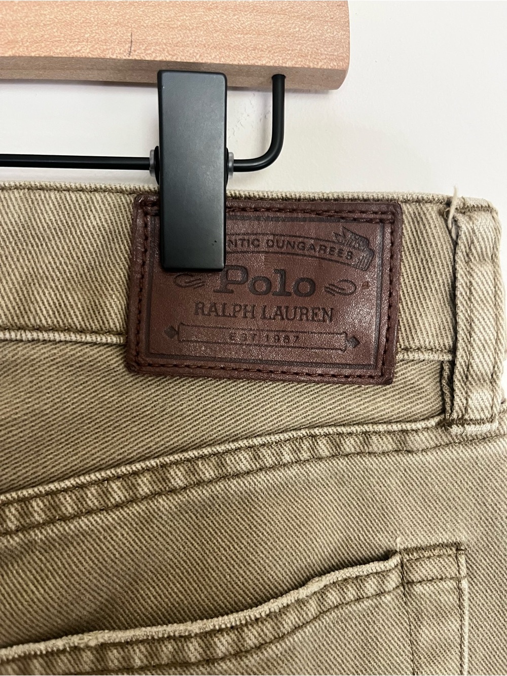 Polo Ralph Lauren 650 Straight Olive Khaki 5-Pocket Pants Men’s 34x32 Cotton - Picture 7 of 11